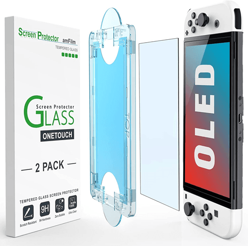 amFilm Auto-Alignment OneTouch for Nintendo Switch OLED Screen Protector — view 2