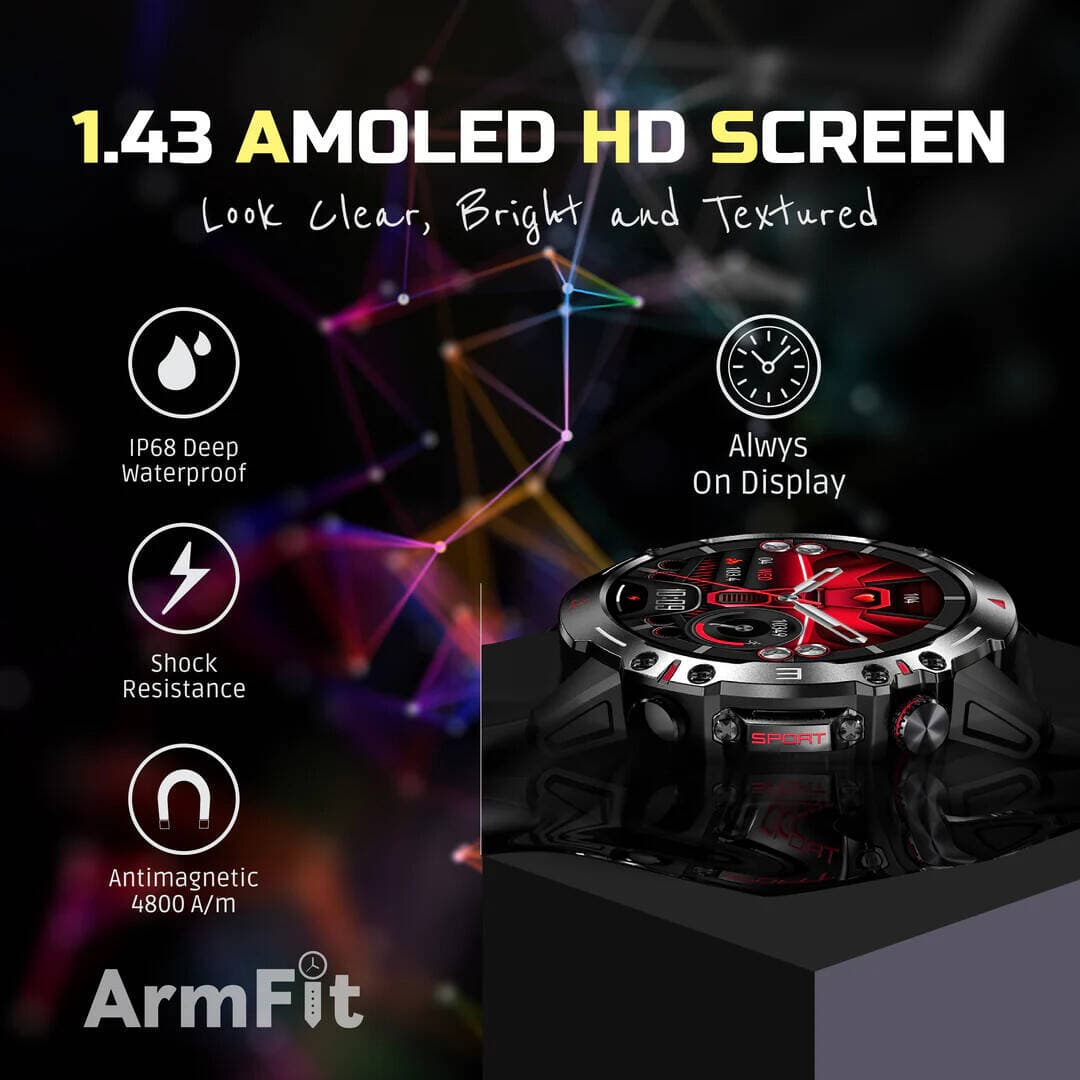 ArmFit Hulk Smartwatch For Men, AMOLED Always On Display Bluetooth Calling Waterproof Fitness Watches — view 2