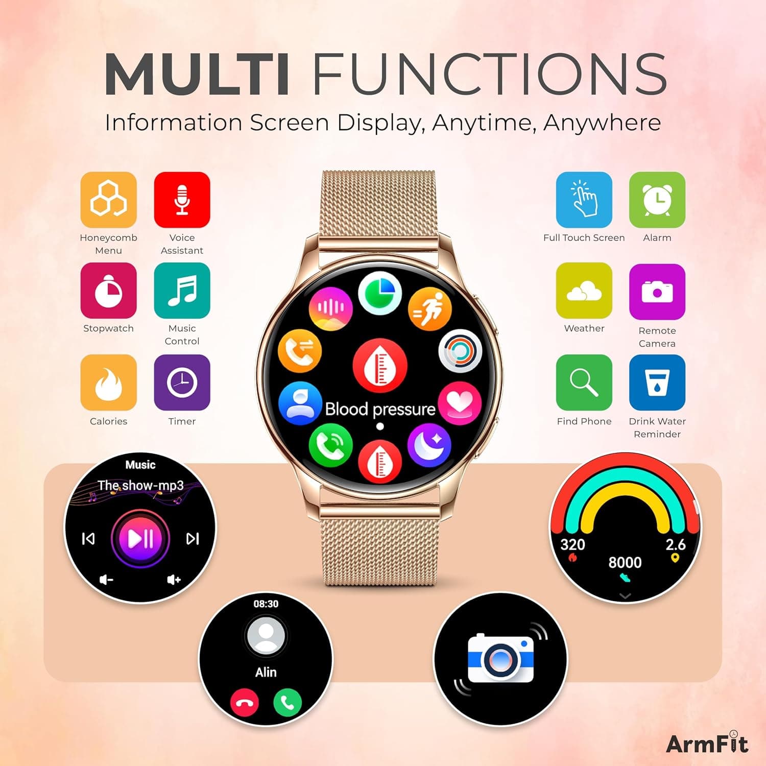 ArmFit QUEEN Smart watch with AMOLED Always On Display smart watch for women — view 5