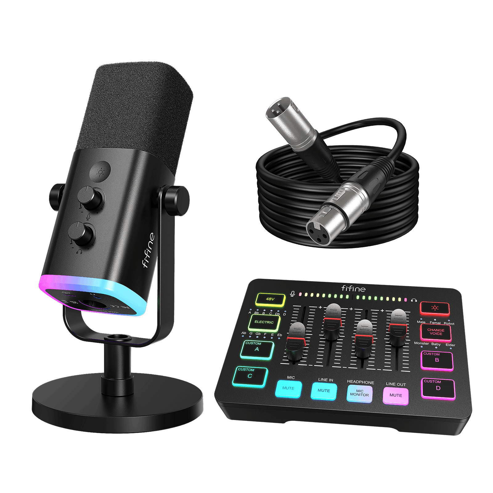 FIFINE AmpliGame KS5 Gaming Equipment Bundle, XLR/USB Microphone Set — view 1