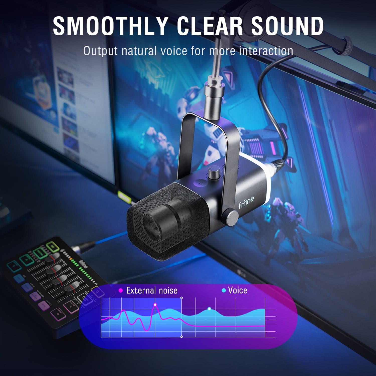FIFINE AmpliGame KS5 Gaming Equipment Bundle, XLR/USB Microphone Set — view 3