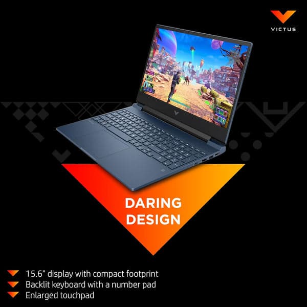 HP Victus Gaming Laptop | 2024 Model | 15.6" FHD | 7th Gen AMD Ryzen™ 5 | 8GB RAM | 512GB SSD | 4GB NVIDIA® GeForce RTX™ 2050 | Windows 11 | Performance blue | 15-FB1005NE — view 2