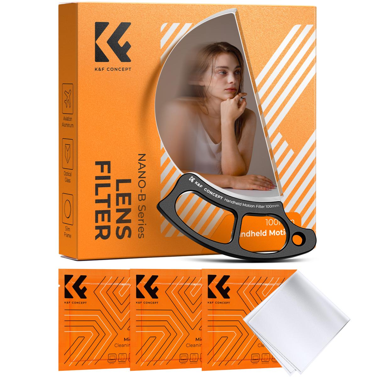 K&F Concept 100mm Motion Blur Effect Lens Filter — Manual Handheld Optical Glass Prism Special Effect Camera Lens Filter (Nano-B Series)