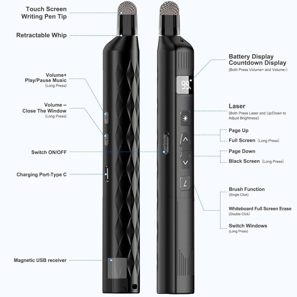 Wireless Presentation Clicker with Telescopic Pointer Stick — view 8