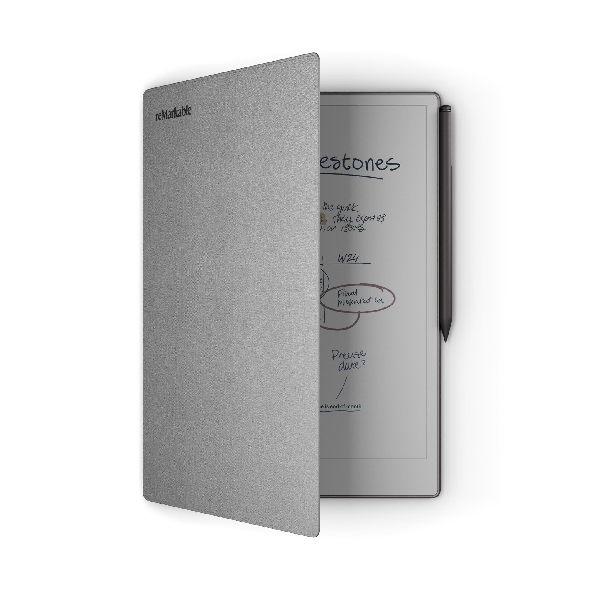 reMarkable Paper Pro Book Folio - The Official Book Folio for keeping your reMarkable Paper Pro & Marker Safe - Polymer Weave - Gray (Cover Only) — view 1