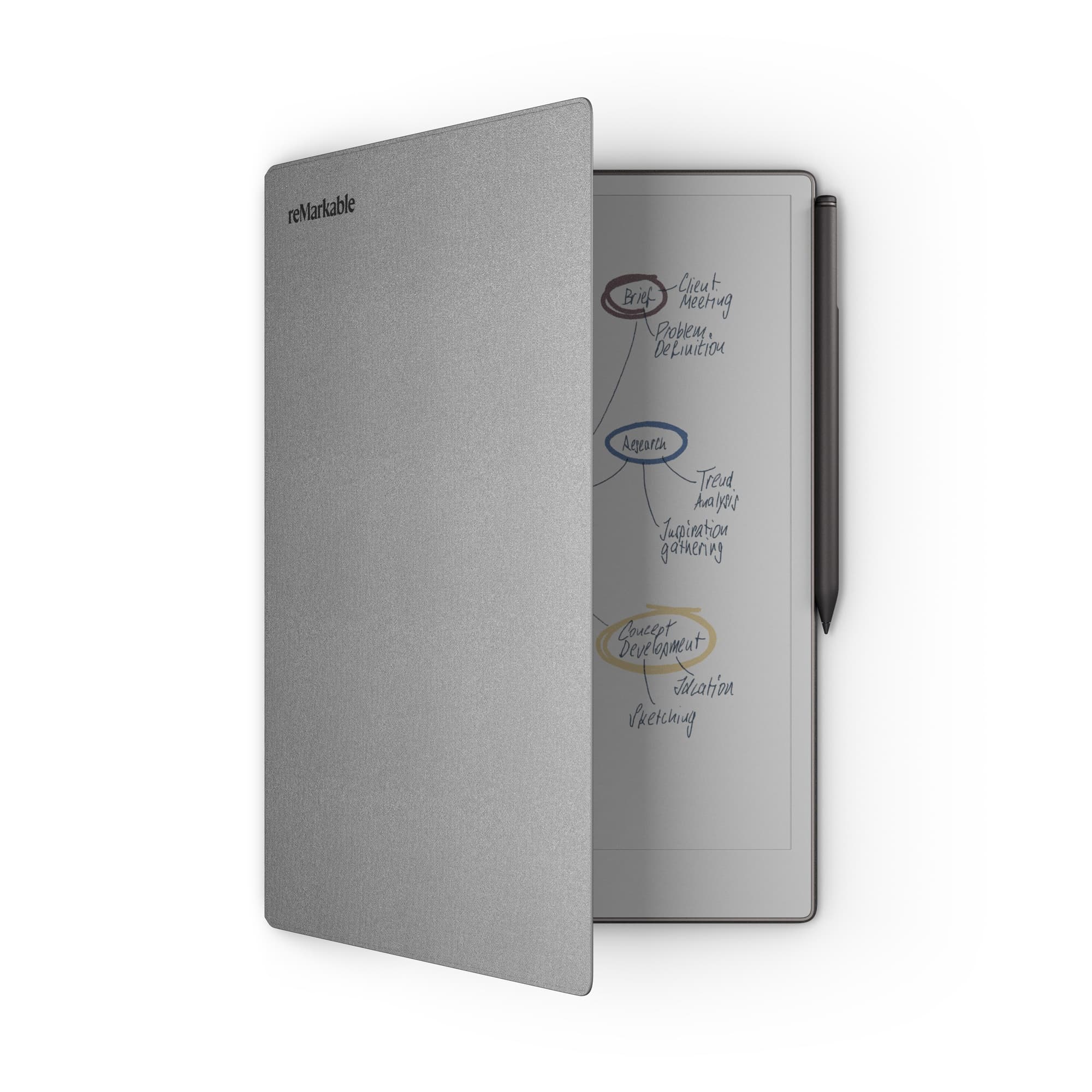 reMarkable Paper Pro Book Folio - The Official Book Folio for keeping your reMarkable Paper Pro & Marker Safe - Polymer Weave - Gray (Cover Only) — view 2