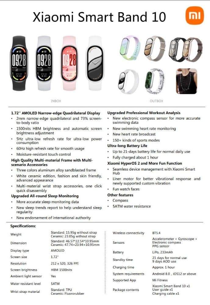 The Xiaomi Smart Band 10 — view 5