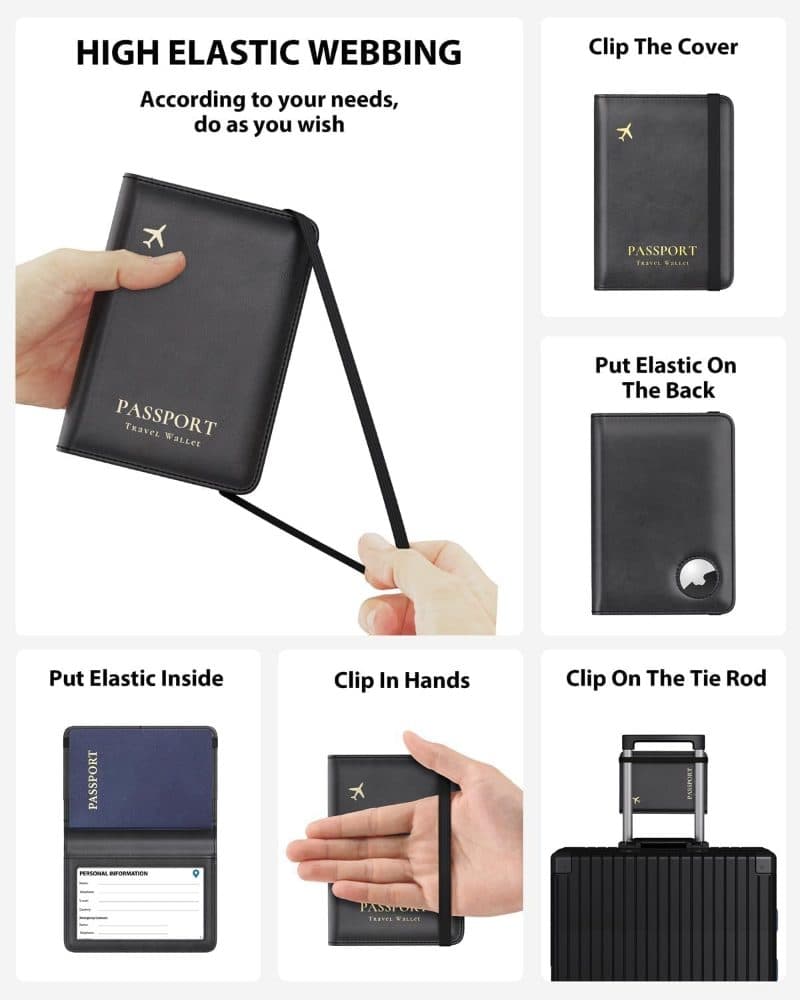 Slim Passport Holder Family with Airtag Slot — view 4