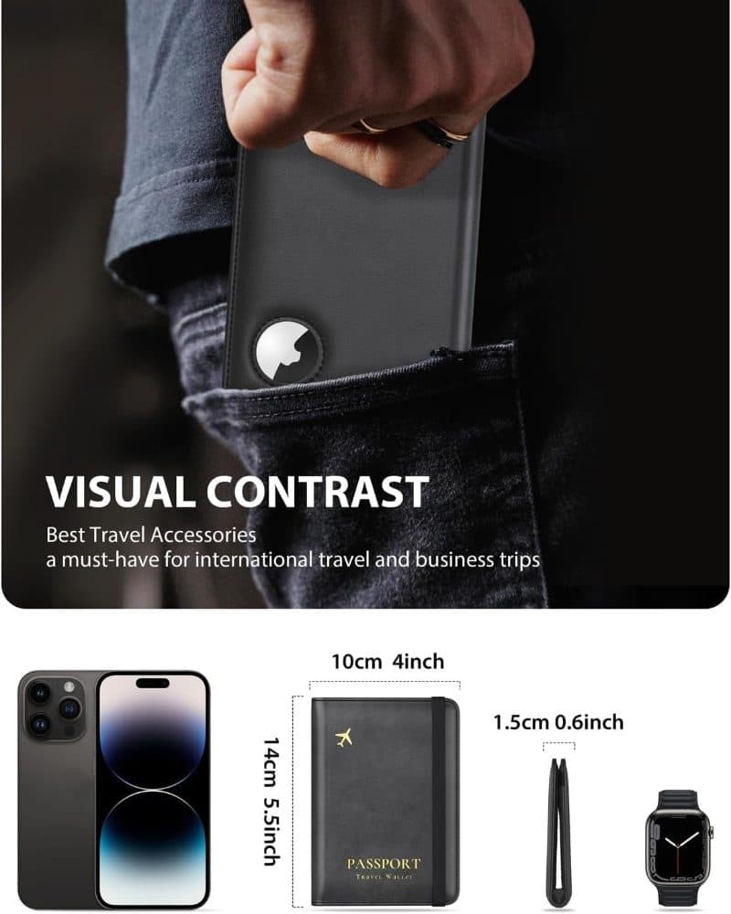 Slim Passport Holder Family with Airtag Slot — view 6