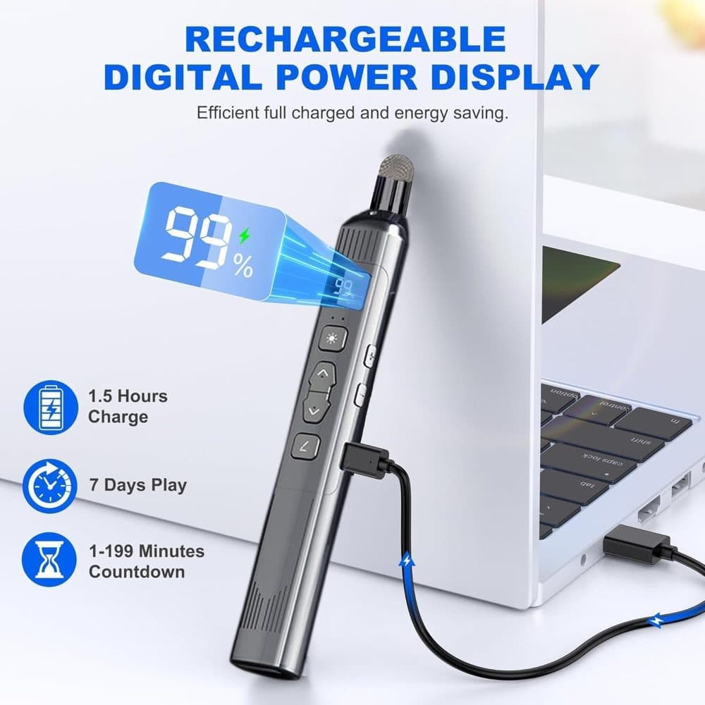 Wireless Presentation Clicker with Telescopic Pointer Stick — view 4