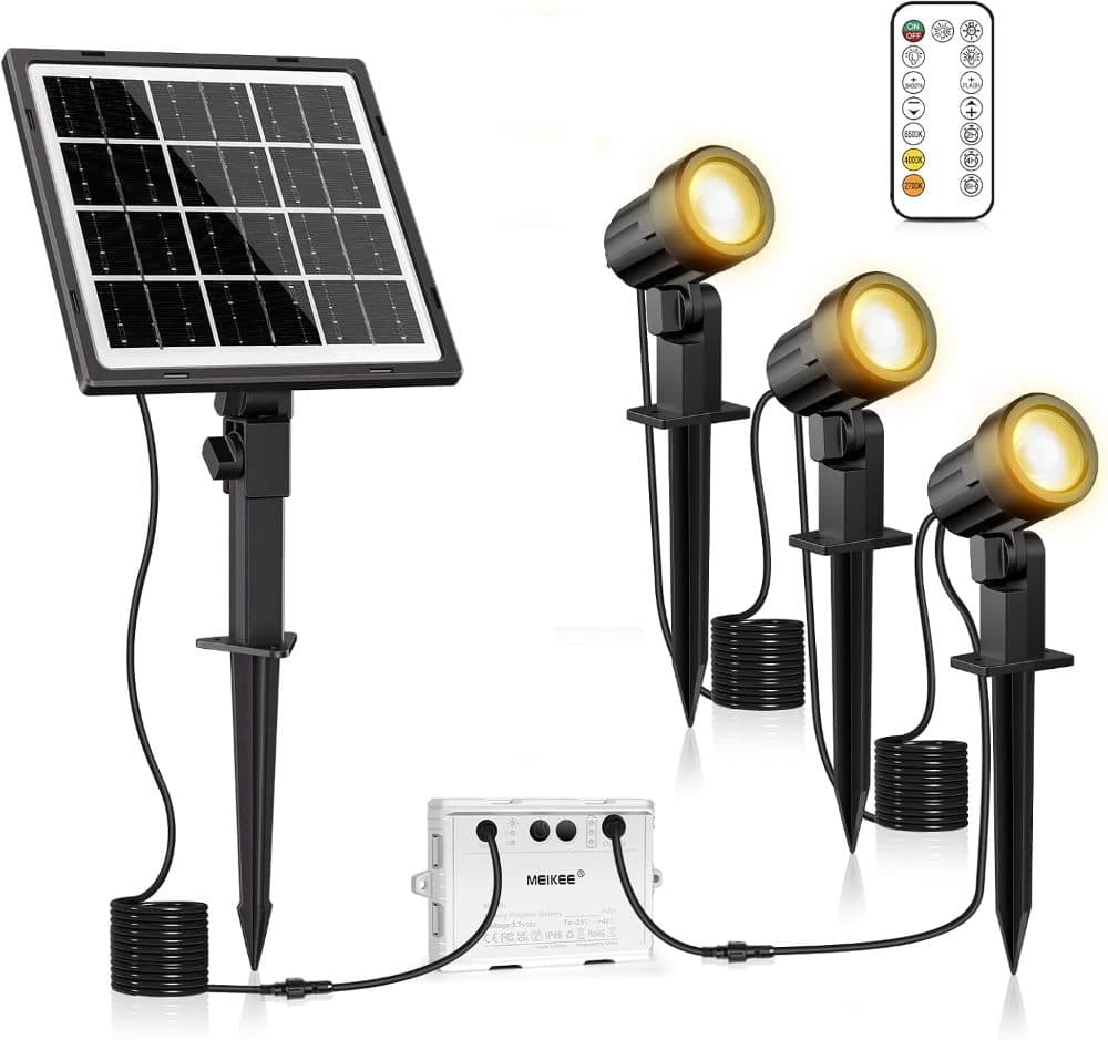 Meikee 3-in-1 Solar Outdoor Garden Spotlight with Remote Control — view 1