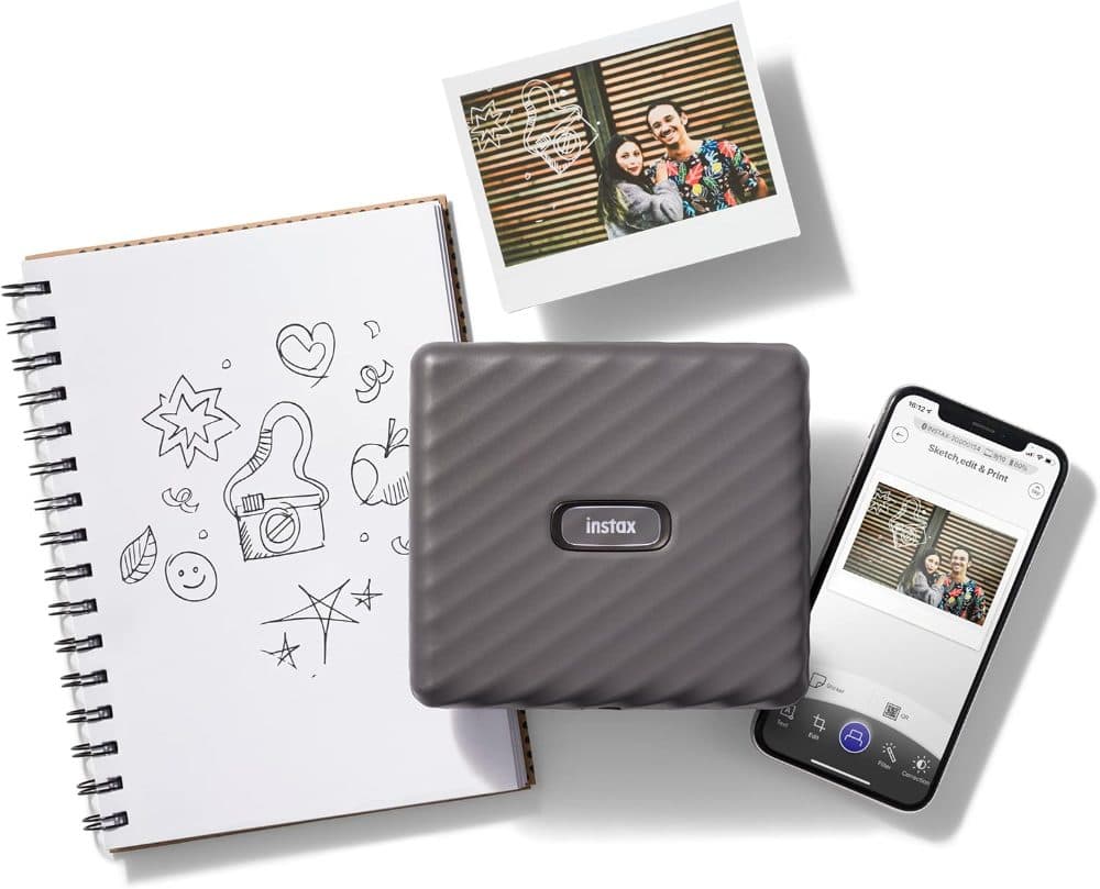 Fujifilm Instax Link Wide Smartphone Printer (Mocha Gray) — view 2