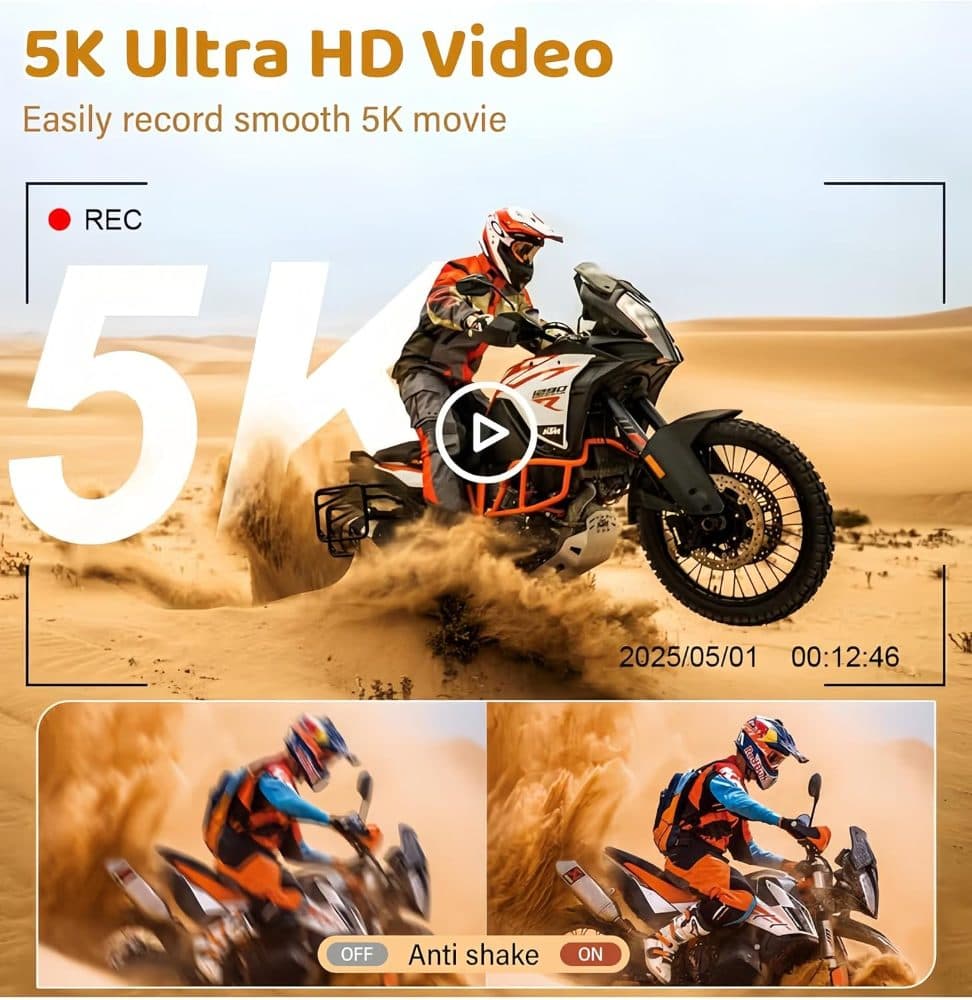 5K Ultra HD Digital Camera, 75MP, Black Metal Body, — view 2