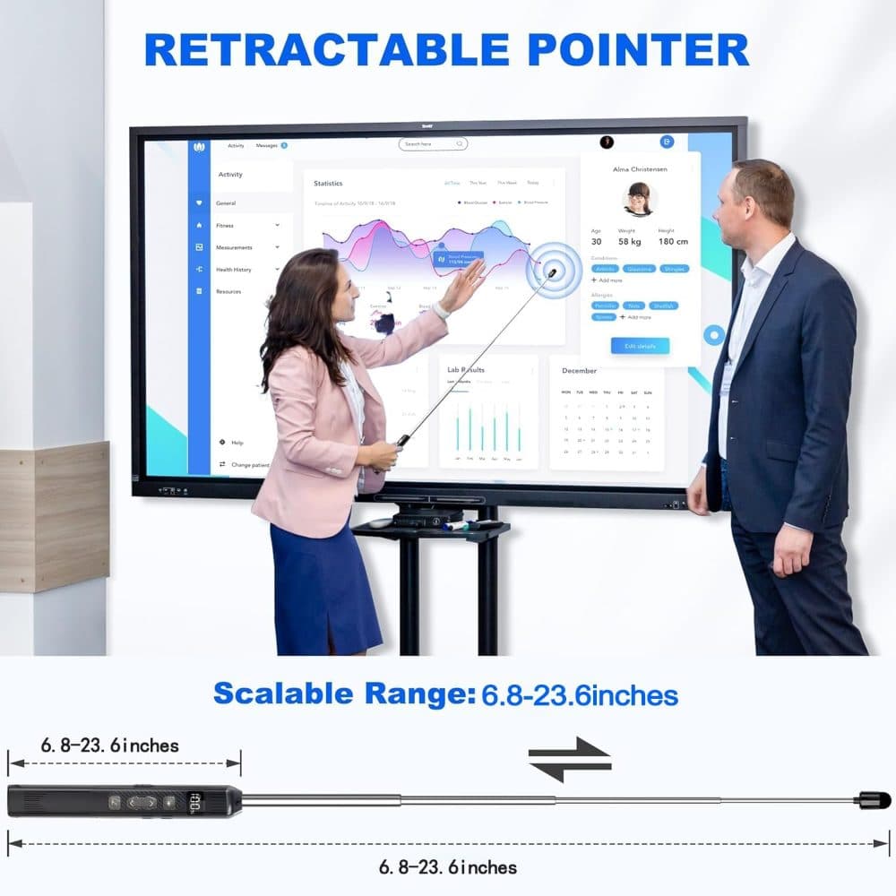 Wireless Presentation Clicker with Telescopic Pointer Stick — view 3