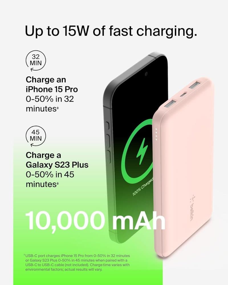 Belkin 10000mAh portable power bank — view 2