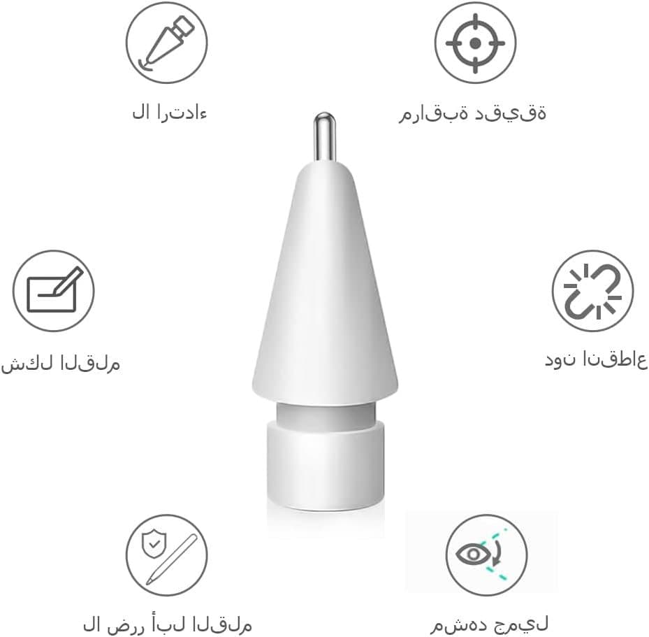 SIXFU Upgraded Replacement Tips for Apple Pencil, Metal Tips Set Precise Control for Apple Pencil USB C/ 2nd/ 1st Gen Apple Pen Nib(6 Pack) — view 4