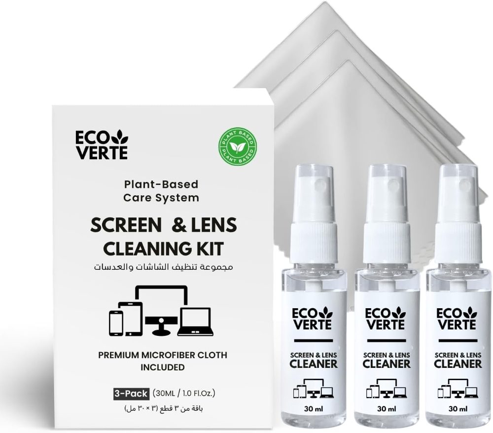 Eco Verte Plant-Based Screen & Lens Cleaning Kit 3-Pack