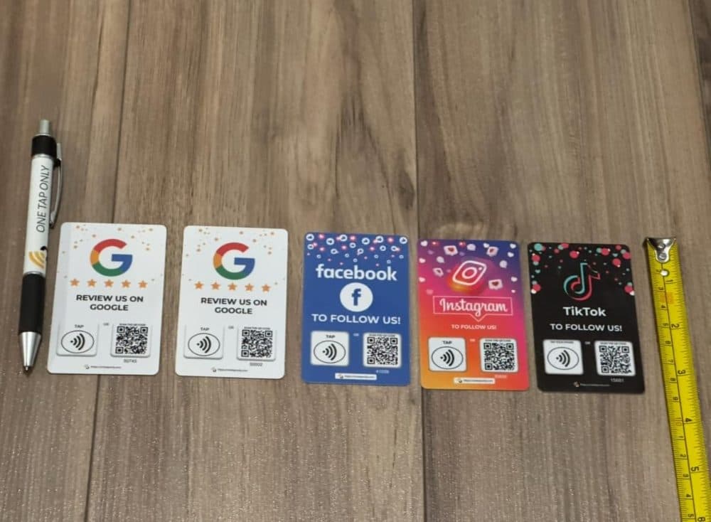 Cards Contactless review card | NFC Card | Unlimited Use (5-Pack Social Cards) — view 2