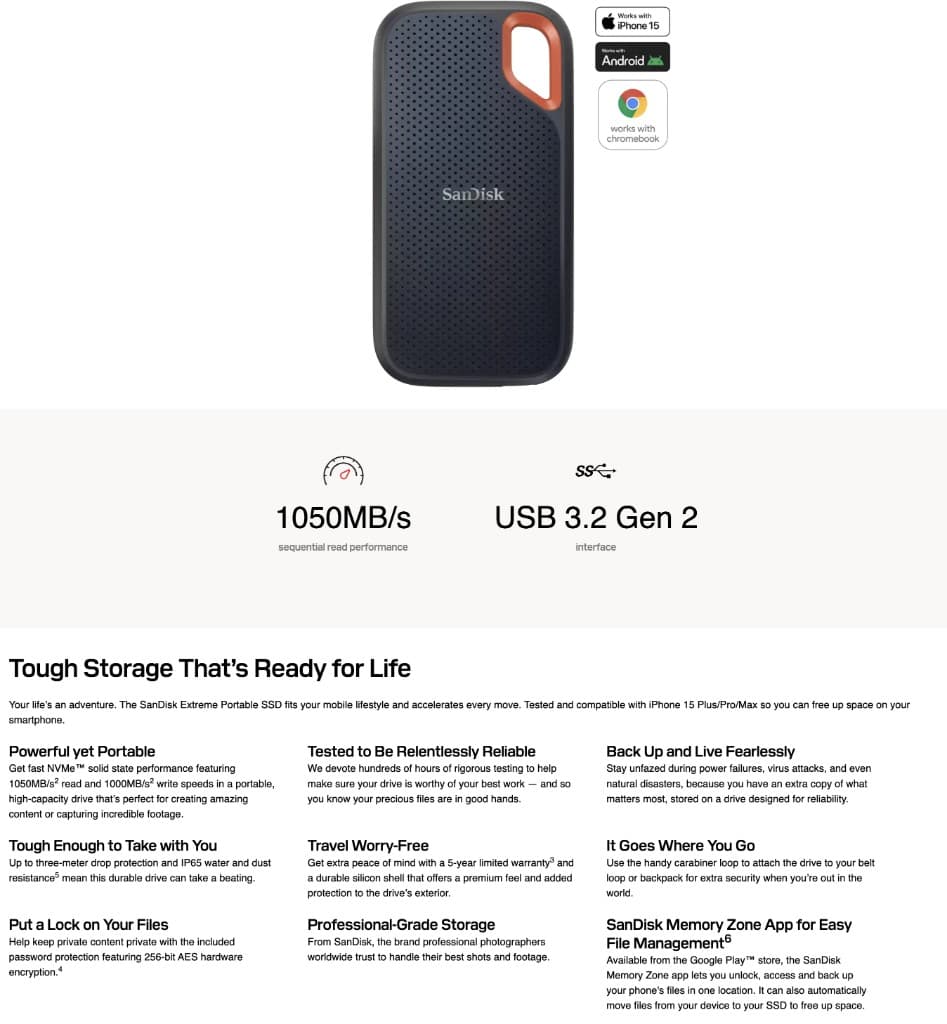 SanDisk Extreme Portable SSD — view 3