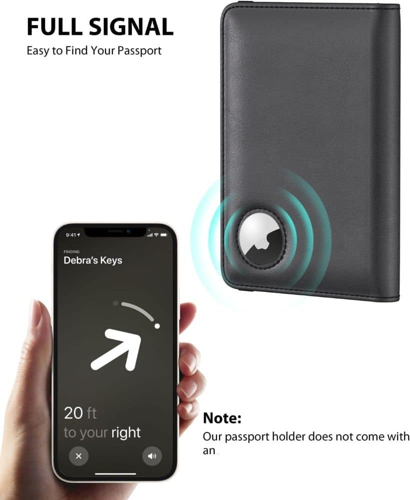 Slim Passport Holder Family with Airtag Slot — view 3