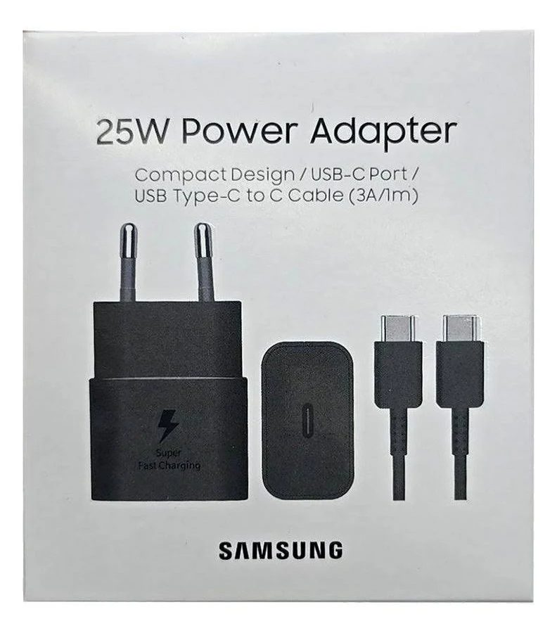 Samsung 25W USB-C Super Fast Charger, PD Power Delivery, Black, Type-C to C Cable