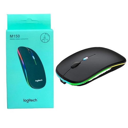Logitech M150 Dual-Mode Wireless Mouse / Bluetooth 5.0 & 2.4GHz / RGB Lighting / Silent Clicks / Rechargeable