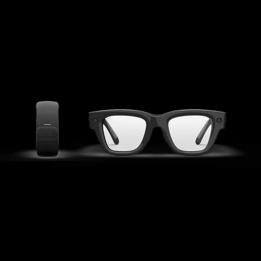 Meta Ray-Ban Display Glasses & Meta Neural Band - Shiny Black, Transitions Lenses