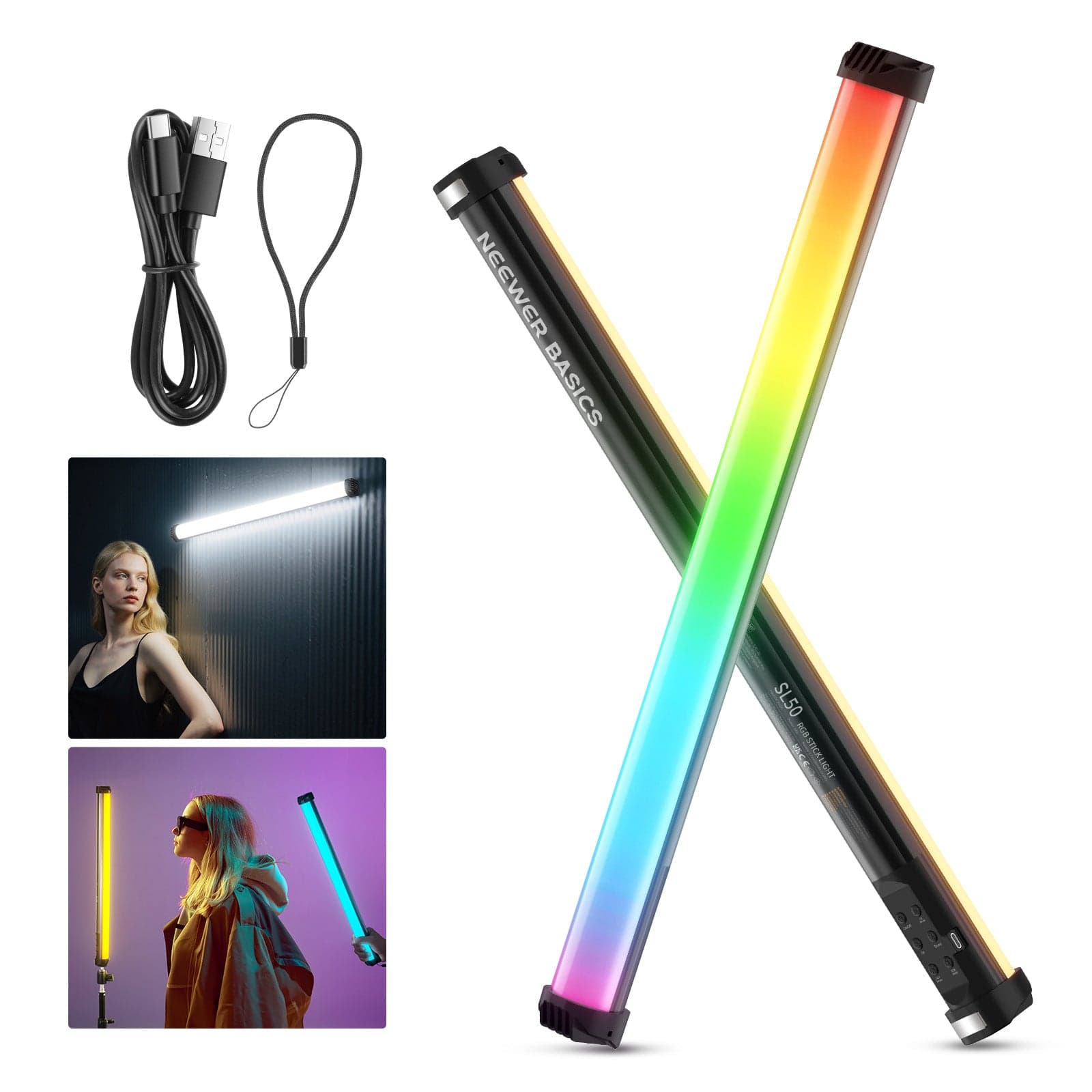 NEEWER BASICS SL50 21" Magnetic RGB Light Wand — view 1