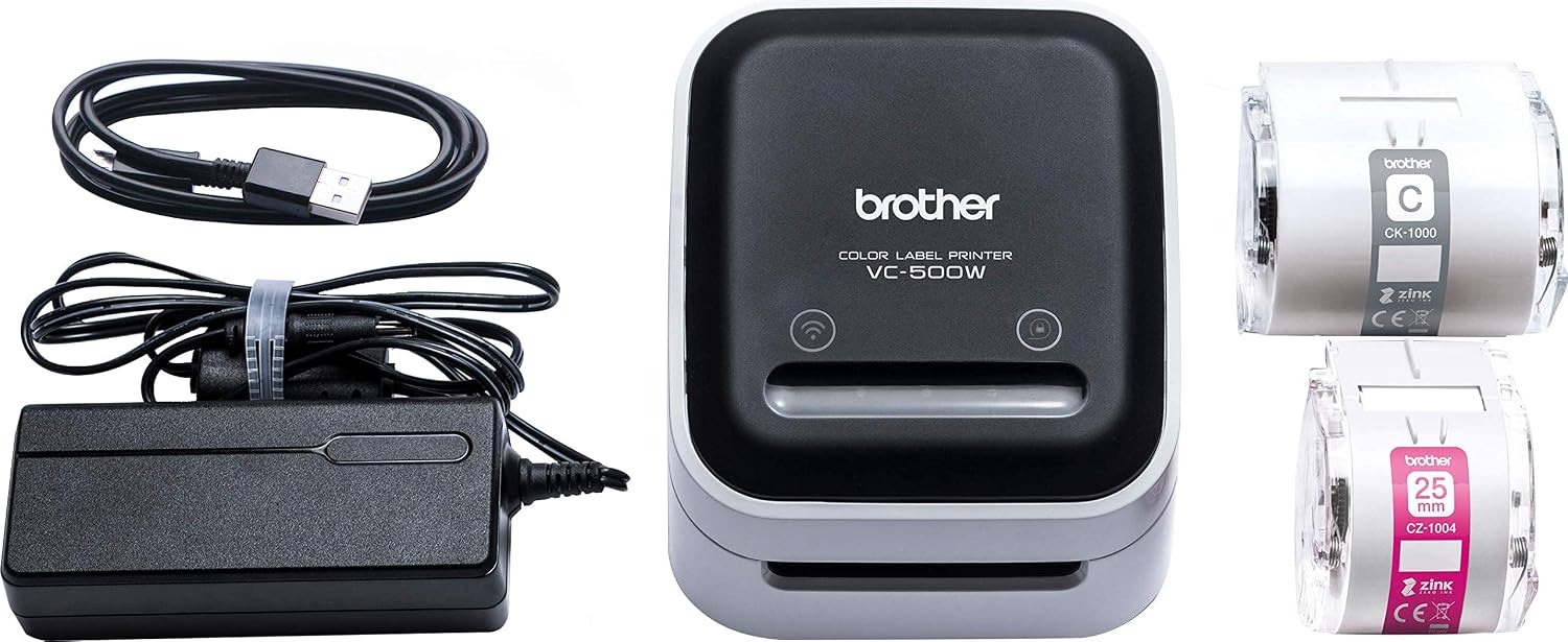 Brother VC-500W Colour ZINK ZeroInk Label Printer WiFi